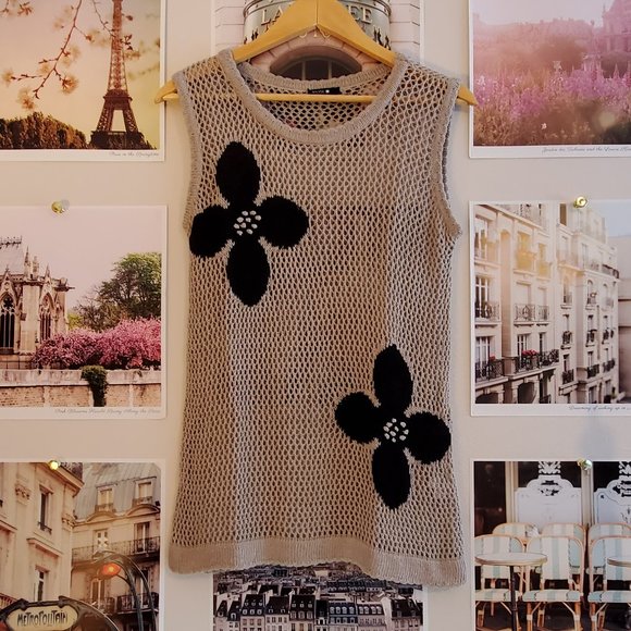 Bylyse Knit Floral Tank Top - Picture 1 of 9